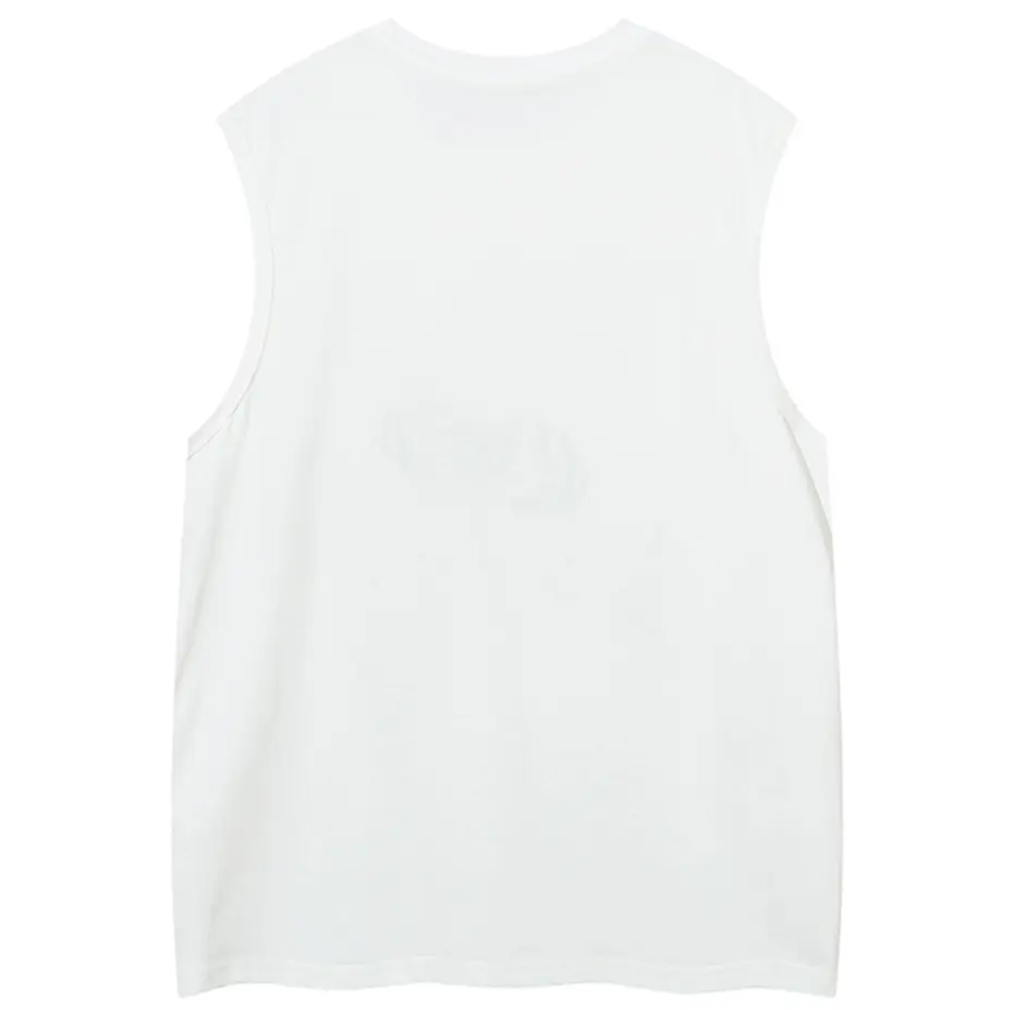 Oversized Vest Star Patchwork Y2K Tops Men Harajuku Streetwear Tank Vests 2025 Fashion Casual Loose Cotton Hip Hop Vest Black