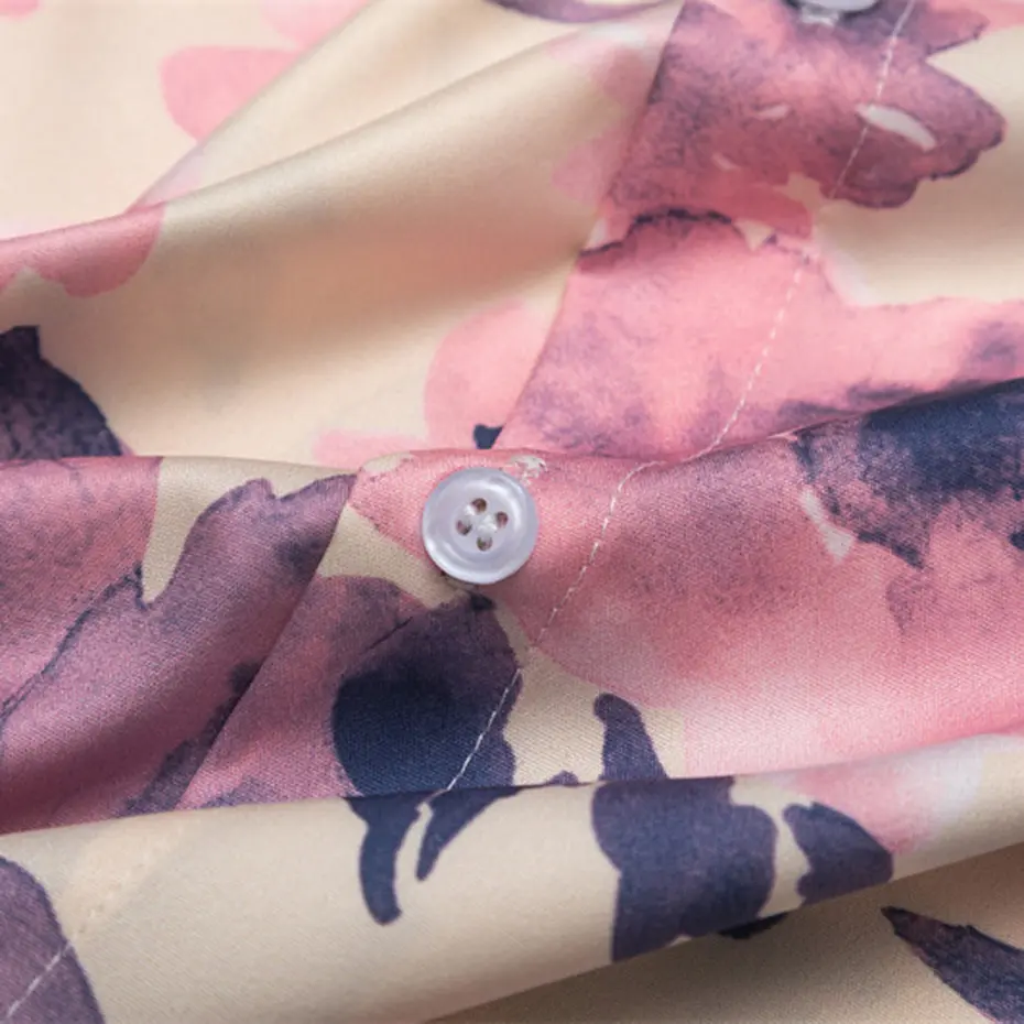 Fashion Flower Printed Shirts Men Summer Short Sleeve Button Up Blouse Harajuku Oversized Shirts Tops