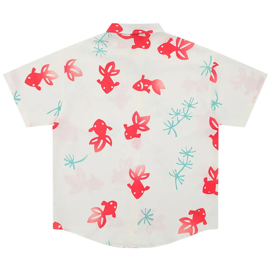 Goldfish Graphic Shirts Summer Casual Loose Hawaii Shirts Button Up Blouse Japanese Harajuku Shirts Unisex