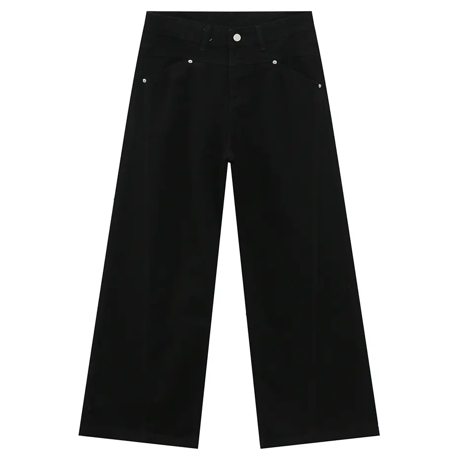 Spring Men Blue Straight Jeans Loose Casual Denim Pants Wide Leg Baggy Jeans Trousers