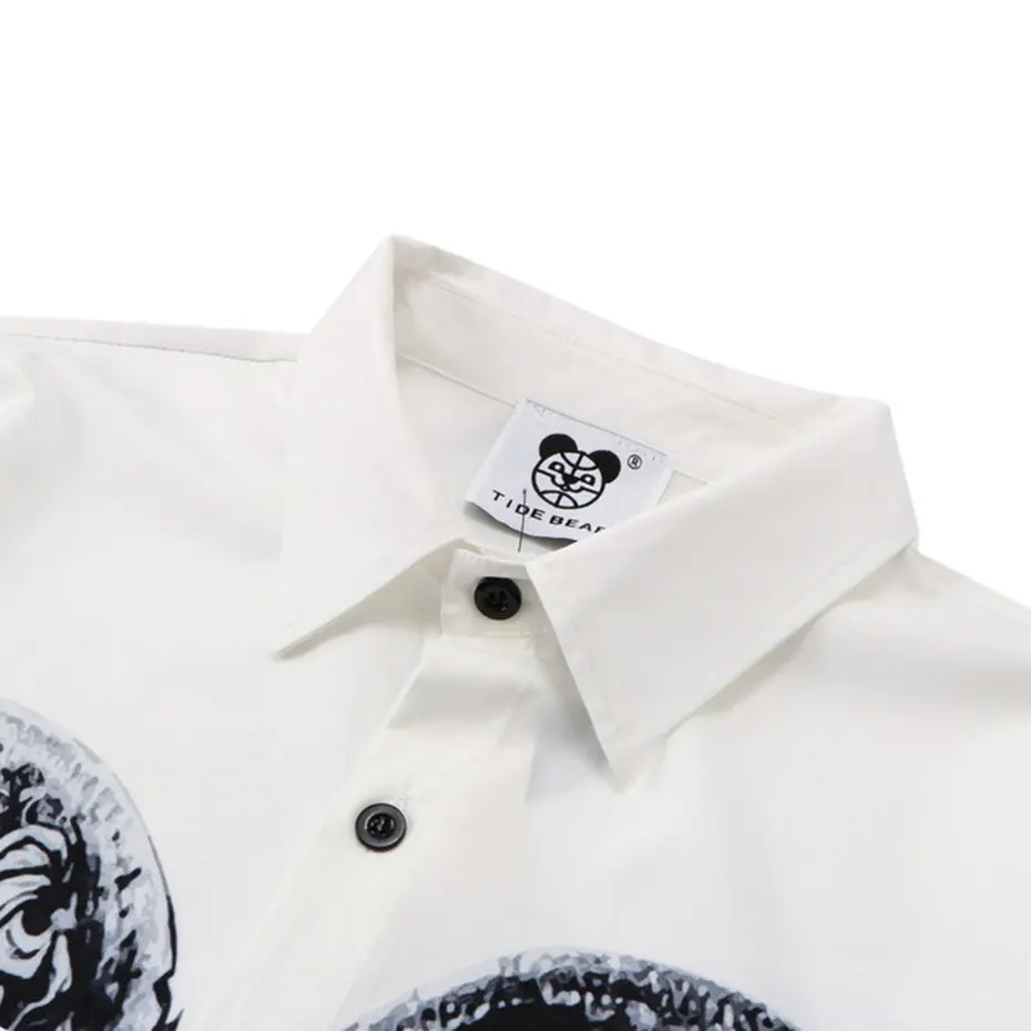 Vintage Graphic Shirts Men's Summer Casual Loose Shirts Short Sleeve Button Up Blouse Japan Harajuku Shirts