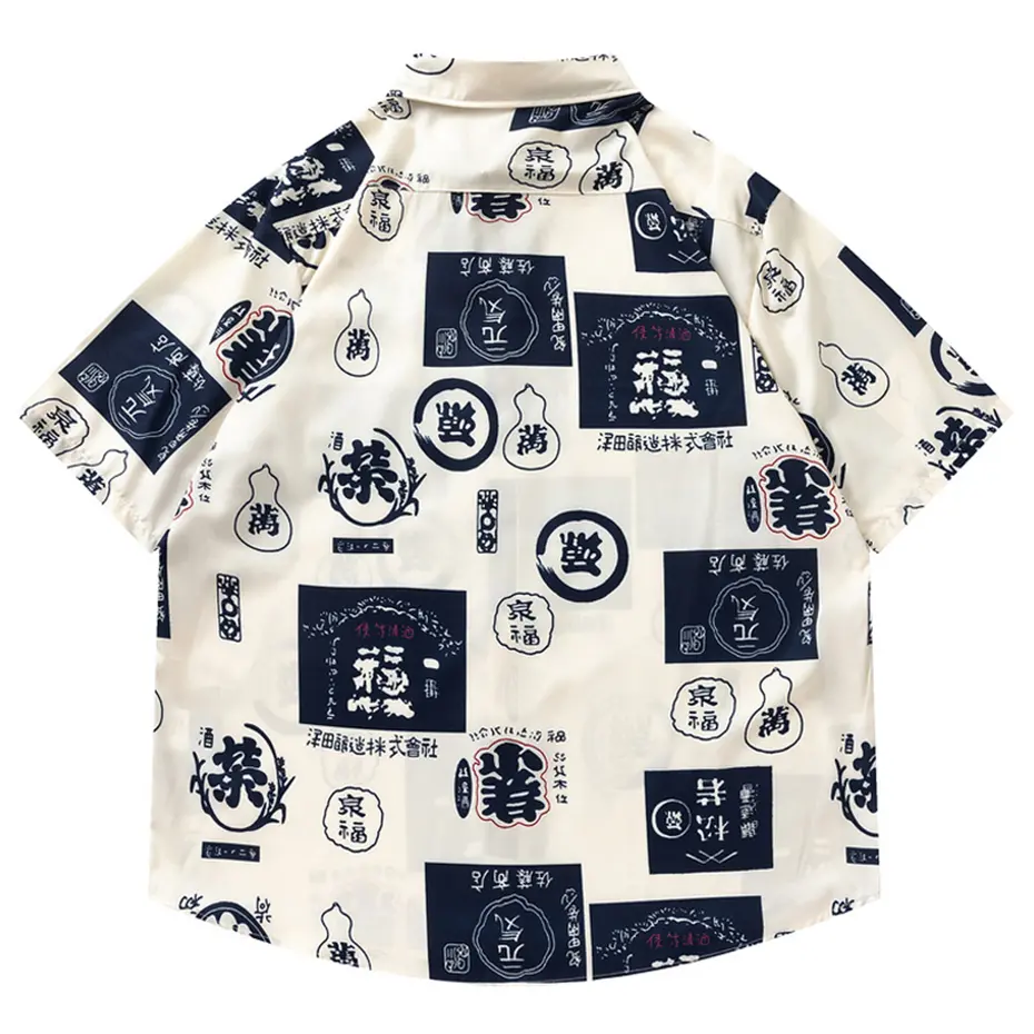 Japan Style Shirts Men Summer Casual Loose Short Sleeve Shirts Man Button Up Blouse Harajuku Oversized Shirts