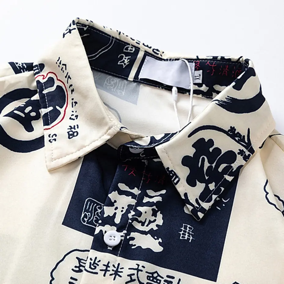 Japan Style Shirts Men Summer Casual Loose Short Sleeve Shirts Man Button Up Blouse Harajuku Oversized Shirts