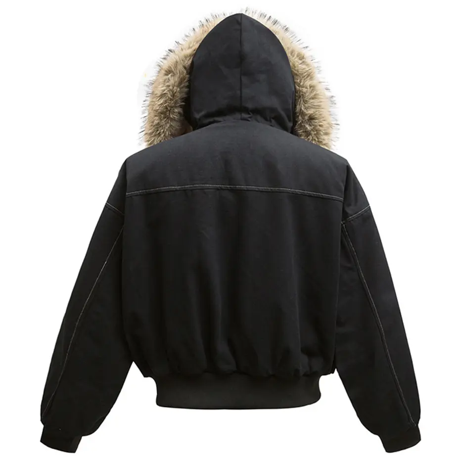 Winter Jackets Fur Collar Parkas Coat Men Vintage Thicken Fleece Warm Jackets Streetwear Harajuku Hip Hop Padded Jackets Outwear