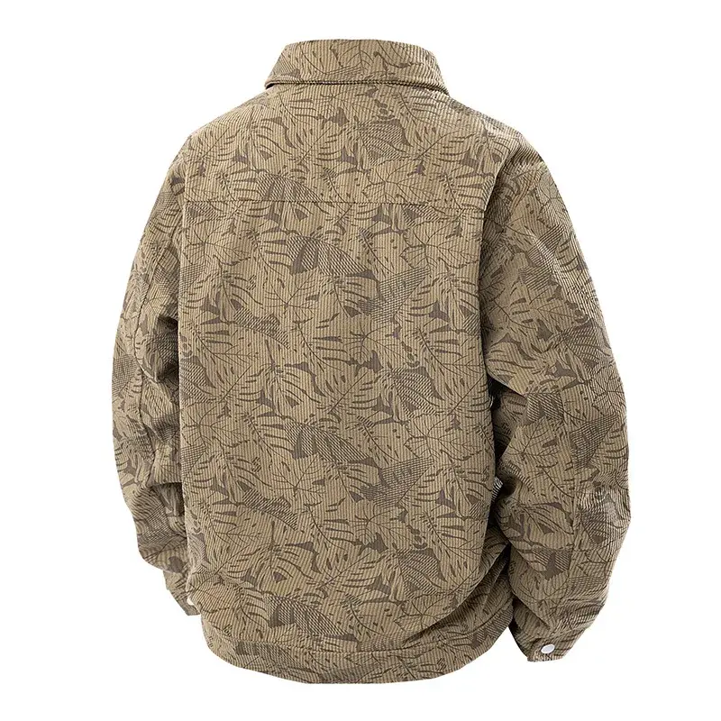 New Fashion Men Corduroy Casual Jackets Autumn Coats Man Multiple pockets Cargo Jackets Male Printed Loose Tooling Coats Size 8X