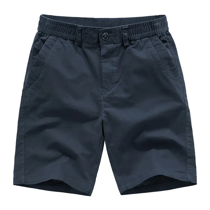 Men Cotton 100% Casual Shorts New Summer Man Elastic Waist Sportswear Jogger Pants Quality Male Straight Knee Length Pants 5XL
