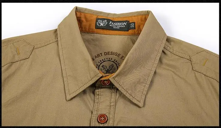 Men Summer Short Sleeved Shirts Multi Pockets Military Tooling Shirts New Male Cotton Outdoor Casual Shirts Size 5XL