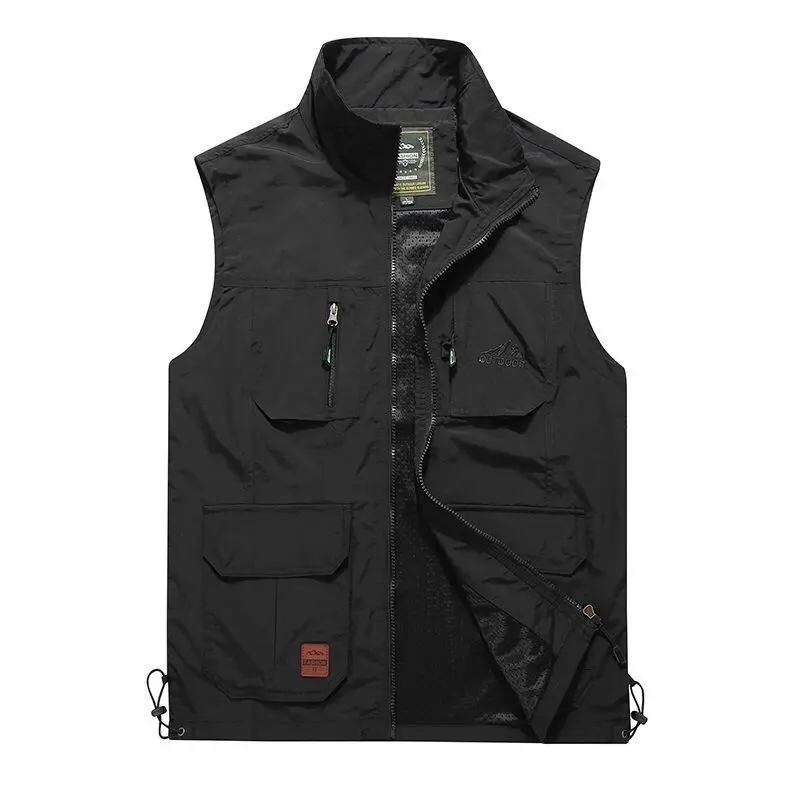 Summer Men Outdoor Large Pockets Cargo Vests Photography Sleeveless Jackets Thin Mesh Breathable Waistcoats Male Casual Vests 6X