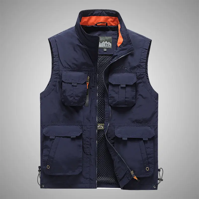 Men Mesh Waistcoats Outdoor Climbing Vests Jackets Multi-pocket Fishing Photography Vests Men Mesh Breathable Vests Coats 6XL