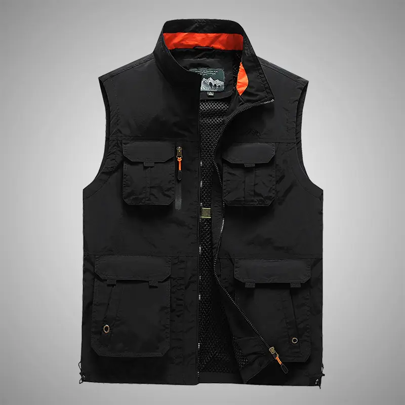 Men Mesh Waistcoats Outdoor Climbing Vests Jackets Multi-pocket Fishing Photography Vests Men Mesh Breathable Vests Coats 6XL