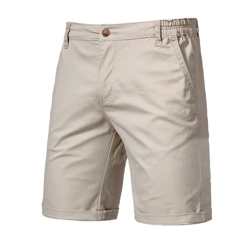 New Summer Men Cotton Casual Shorts Slim Solid Short Pants High Quality Male Straight Fit Knee Length Pants Sweatpants Size 38