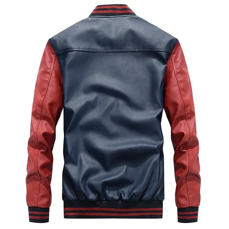 Men Slim Leather Jacket Motorcycle Casual PU Leather Coats Good Quality Male Fit Stand Collar Leather Jackets And Coats Size 4XL