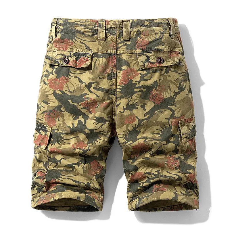 New Summer Men Camouflage Cargo Jogger Shorts Man Military Multi Pockets Loose Tooling Pants Quality Male Cotton Casual Shorts 8