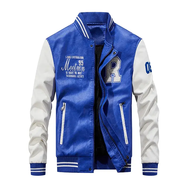 Men Slim Leather Jacket Motorcycle Casual PU Leather Coats Good Quality Male Fit Stand Collar Leather Jackets And Coats Size 4XL