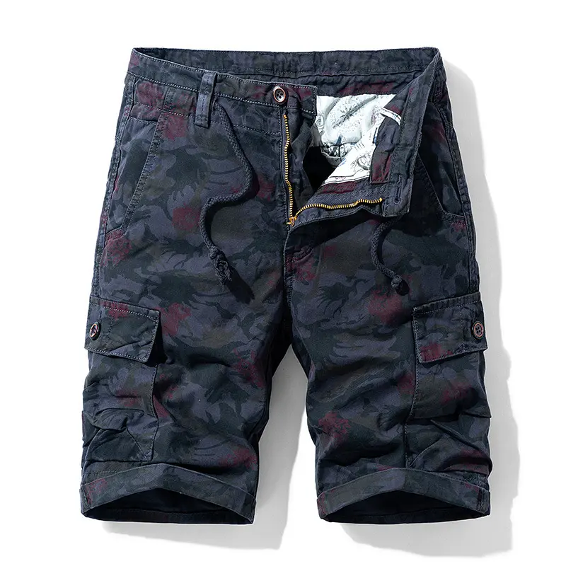 New Summer Men Camouflage Cargo Jogger Shorts Man Military Multi Pockets Loose Tooling Pants Quality Male Cotton Casual Shorts 8
