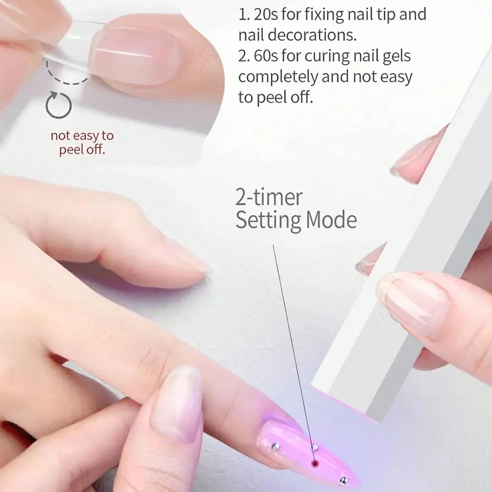 LINMANDA UV Nail Lamp with Holder Rechargeable Portable UV Lamp for Gel Manicures and Toenails Multi-Function Wire Holder Design