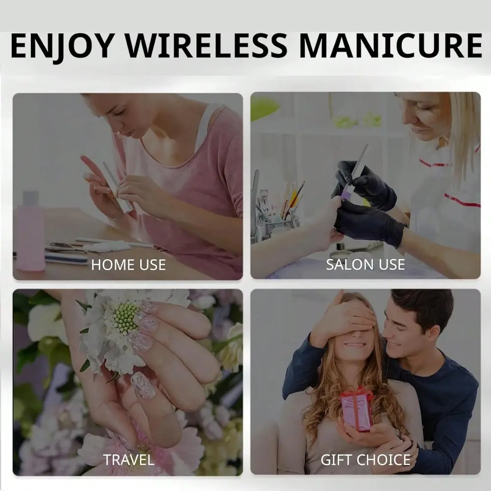 LINMANDA UV Nail Lamp with Holder Rechargeable Portable UV Lamp for Gel Manicures and Toenails Multi-Function Wire Holder Design