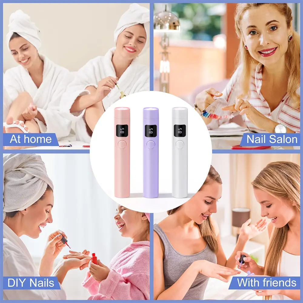 LINMANDA Handheld UV Light for Gel Nails Rechargeable with LCD Fast Curing Display for Rhinestone Glue Decoration DIY At Home