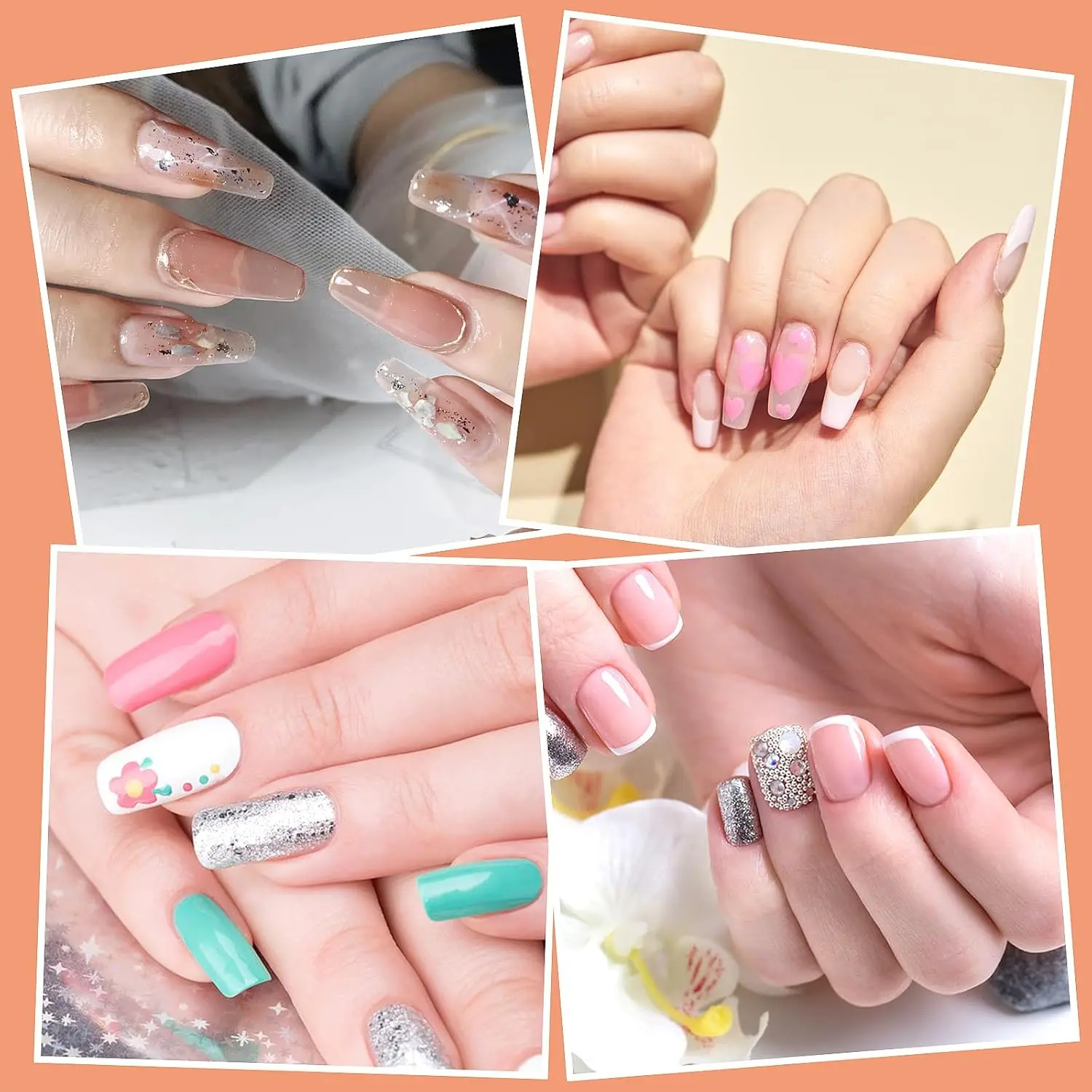 LINMANDA Gel Nail Brush Stainless Steel Dual-Ended Nail Art Brushes 2 in 1 Design Flat Gel Nail Art Slice Builder Gel Brush Tool