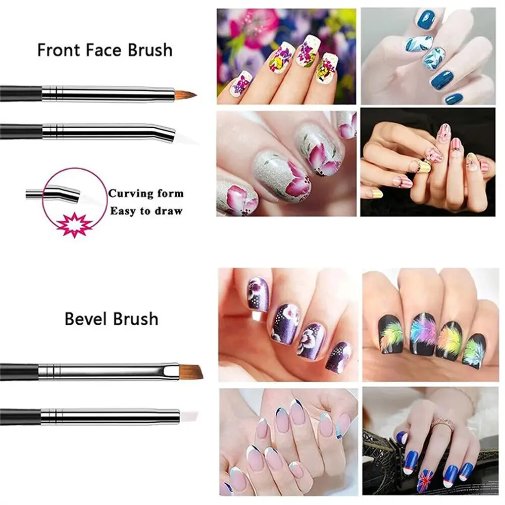 LINMANDA 20pc Nail Art Painting Brush Pen Tools Kit UV Gel 15pcs Nail Art Brushes Kit with 5pcs Nail Dotting Pens Nail Art Set