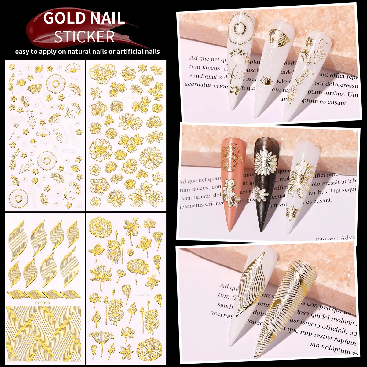 LINMANDA Nail Art Design Tools 3D Nail Art Decorations Kit with Nail Art Brushes Dotting Tools  Nail Art Tapes Home Use