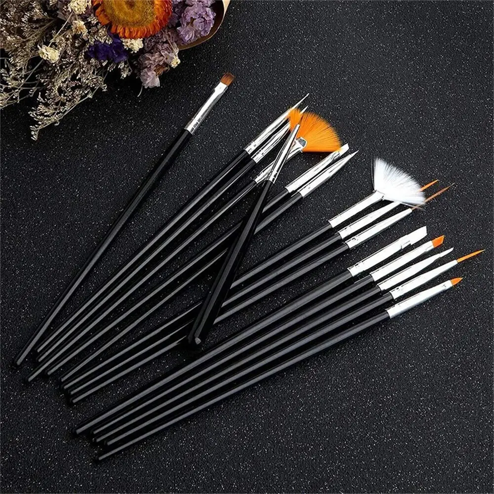 LINMANDA 20pc Nail Art Painting Brush Pen Tools Kit UV Gel 15pcs Nail Art Brushes Kit with 5pcs Nail Dotting Pens Nail Art Set