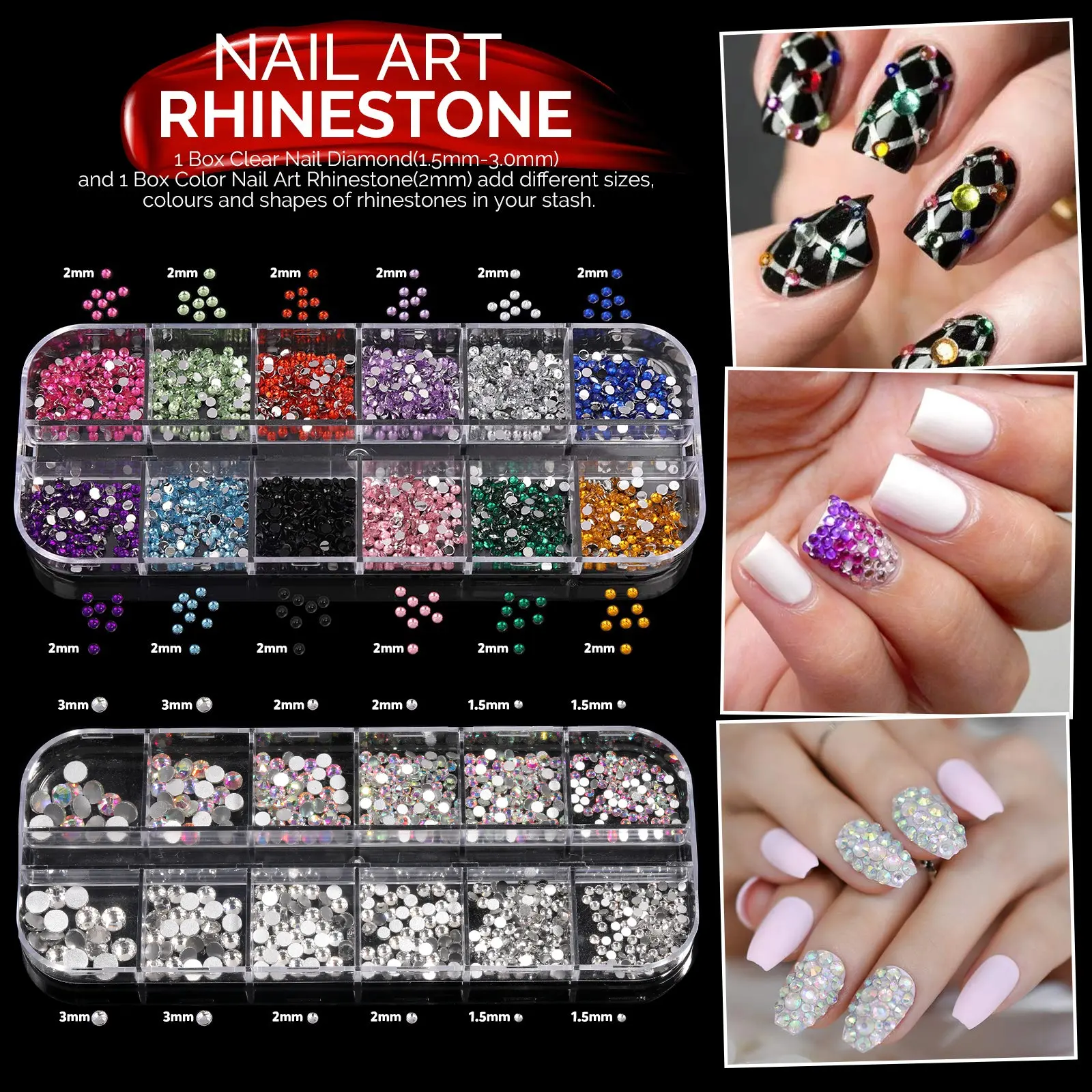 LINMANDA Nail Art Design Tools 3D Nail Art Decorations Kit with Nail Art Brushes Dotting Tools  Nail Art Tapes Home Use