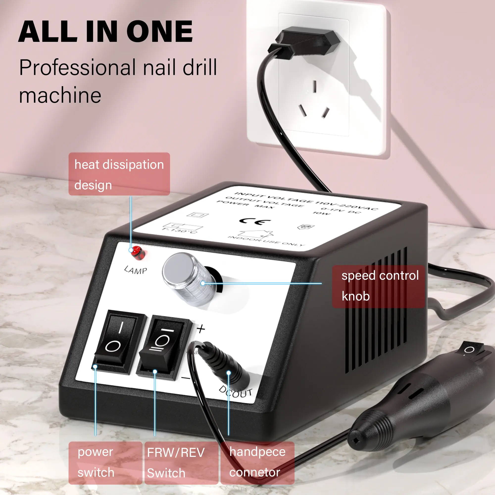 LINMANDA 20000RPM Electric Nail Drill Machine Manicure Nail Files Drill Bits Gel Polish Remover Tools With Nail Drill Bits