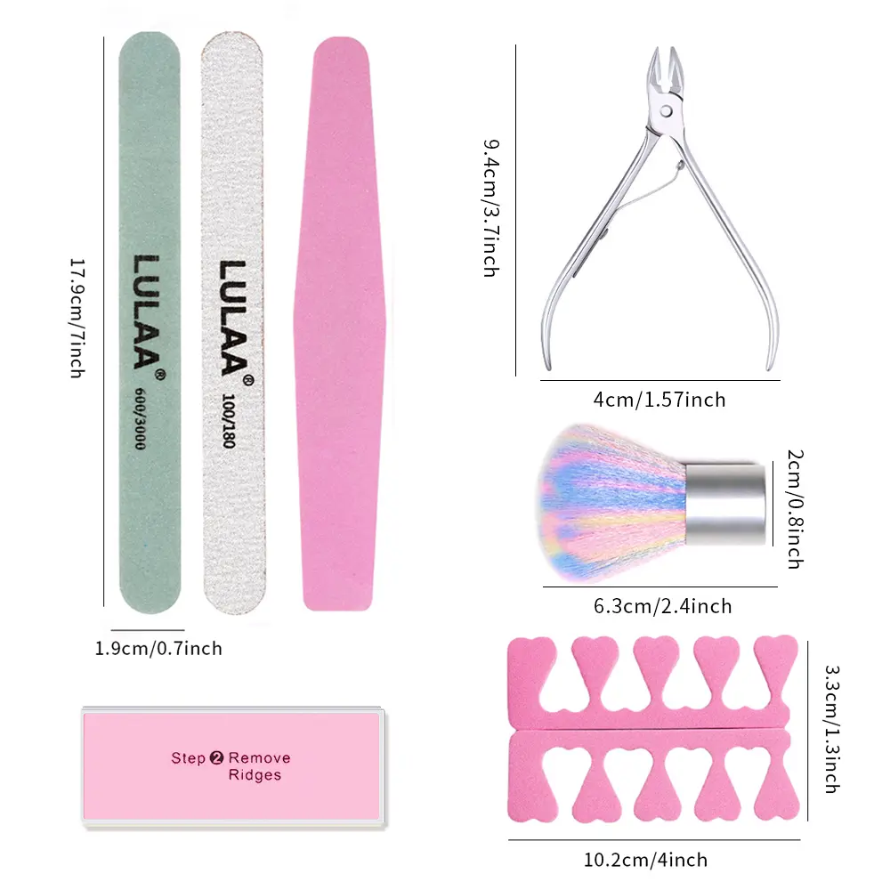 LINMANDA Pink Tender Stainless Steel Manicure Set Professional Nail Clipper 3pcs Nail Filing Shaping 2pcs Finger Separator