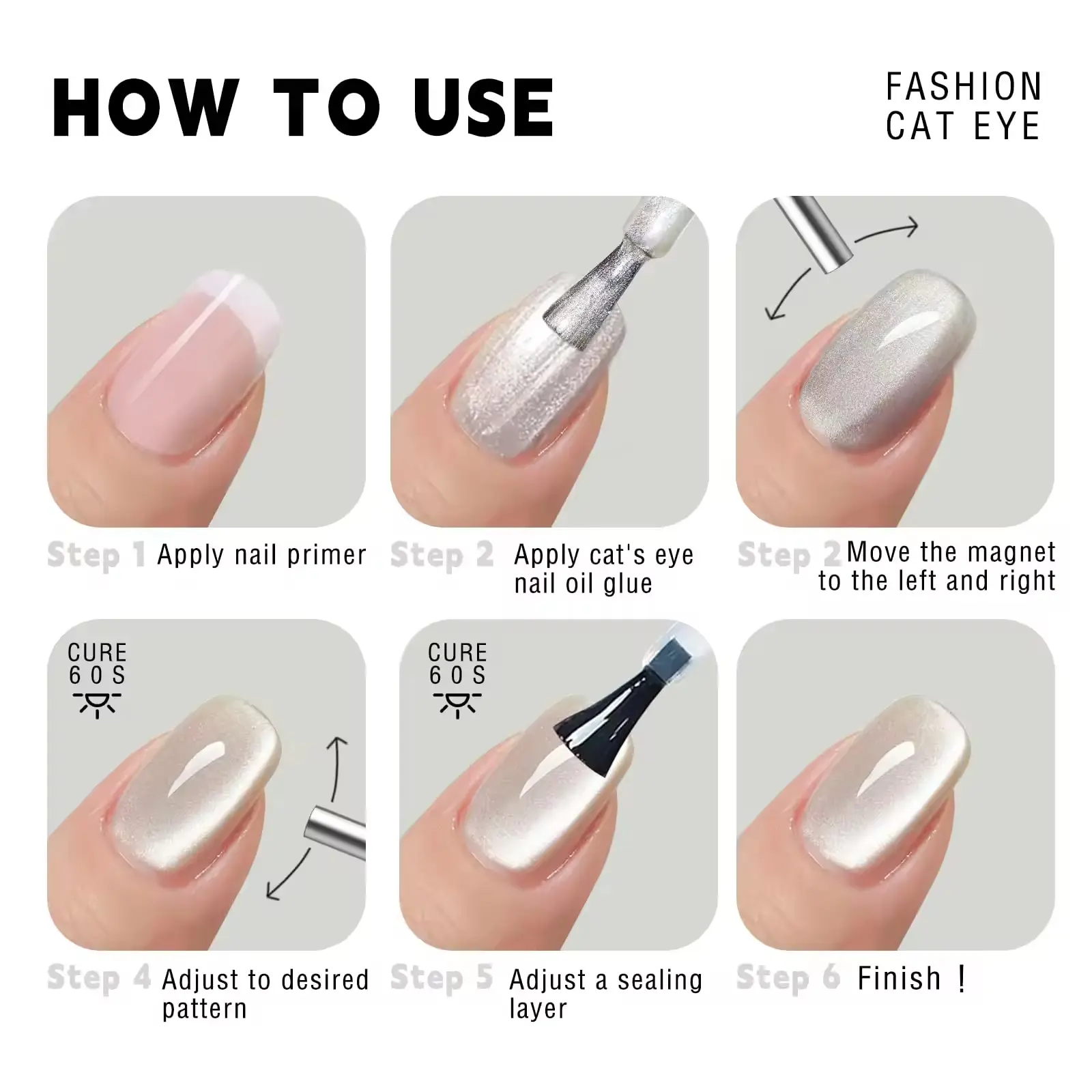 LINMANDA Cat Eye Nail Magnet for Nail Art Cat Eye Magnet Sticks 3D Cat Eye Nail Design Tools for DIY Home and Nails Salon