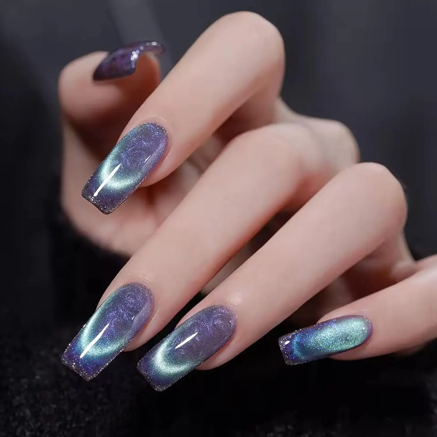 LINMANDA Cat Eye Magnet for Nails Double-Ended Iridescent and Gold Cylindrical Strong Nail Magnet for Cat Eye Gel Nail Polish