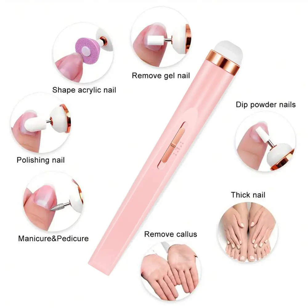 LINMANDA USB Electric Nail Drill Polishing Set with UV LED Nail Art Lamp Nail Art Brush and Polishing Tool Nail Art Starter Set