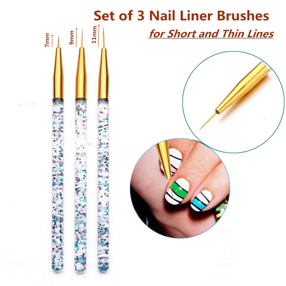 LINMANDA Nail Art Tool Set Nail Dotting Tools Nail Dust Brush Striping Nail Art Brushes Nail Drawing Pen for Nail Design