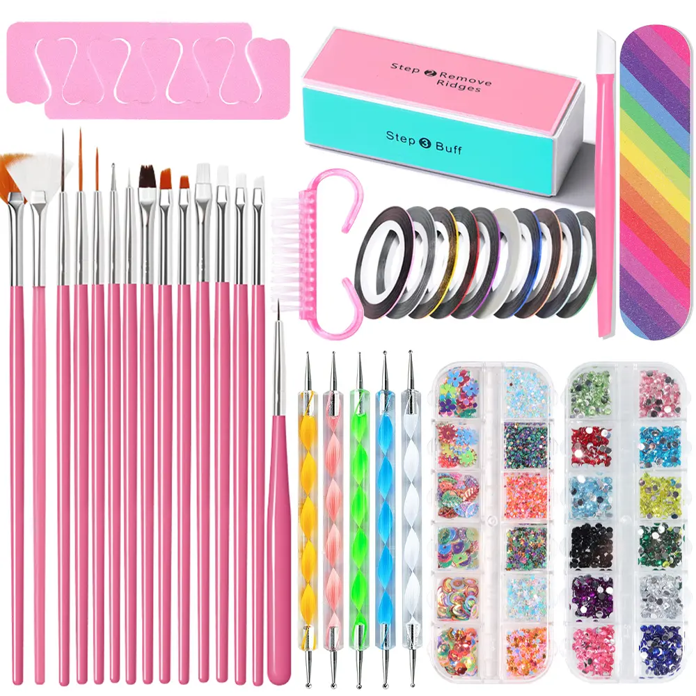 LINMANDA USB Electric Nail Drill Polishing Set with UV LED Nail Art Lamp Nail Art Brush and Polishing Tool Nail Art Starter Set