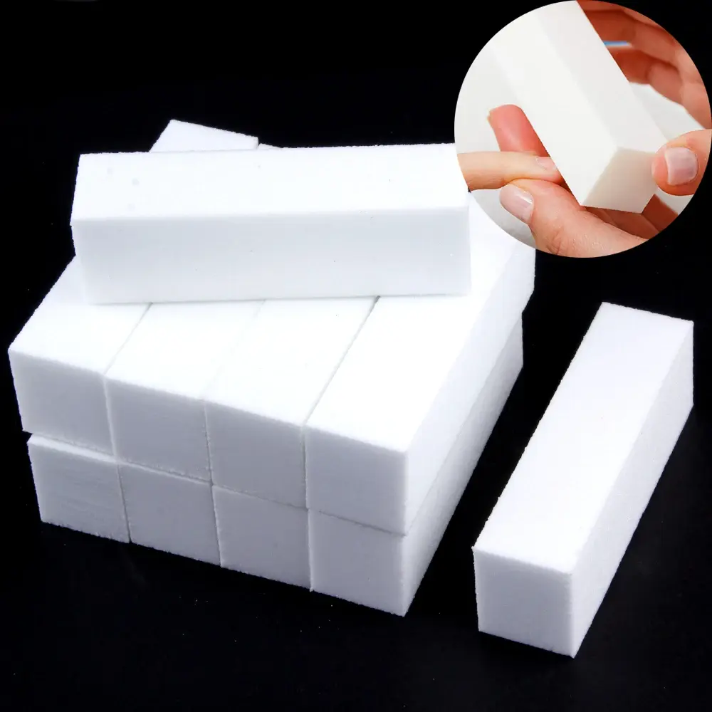 LINMANDA 10Pcs White Nail Buffer Block 4 Way Professional Nail Files and Buffer Nail Sanding Tools for Gel Natural Acrylic Nails