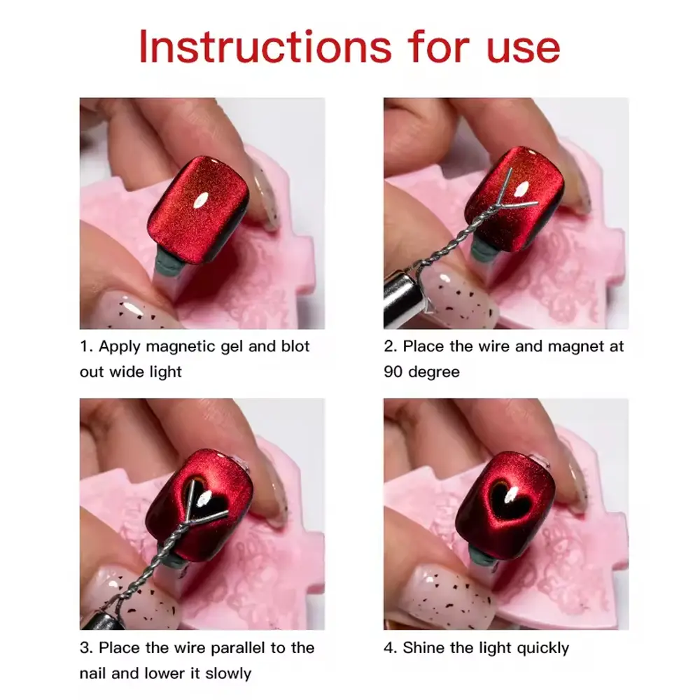 LINMANDA Nail Cat Eye Magnetic Rods kit 3D Nail Art Magnetic Bar Double Head Magnetic Pen UV Gel Enthusiasts Nail DIY Tools