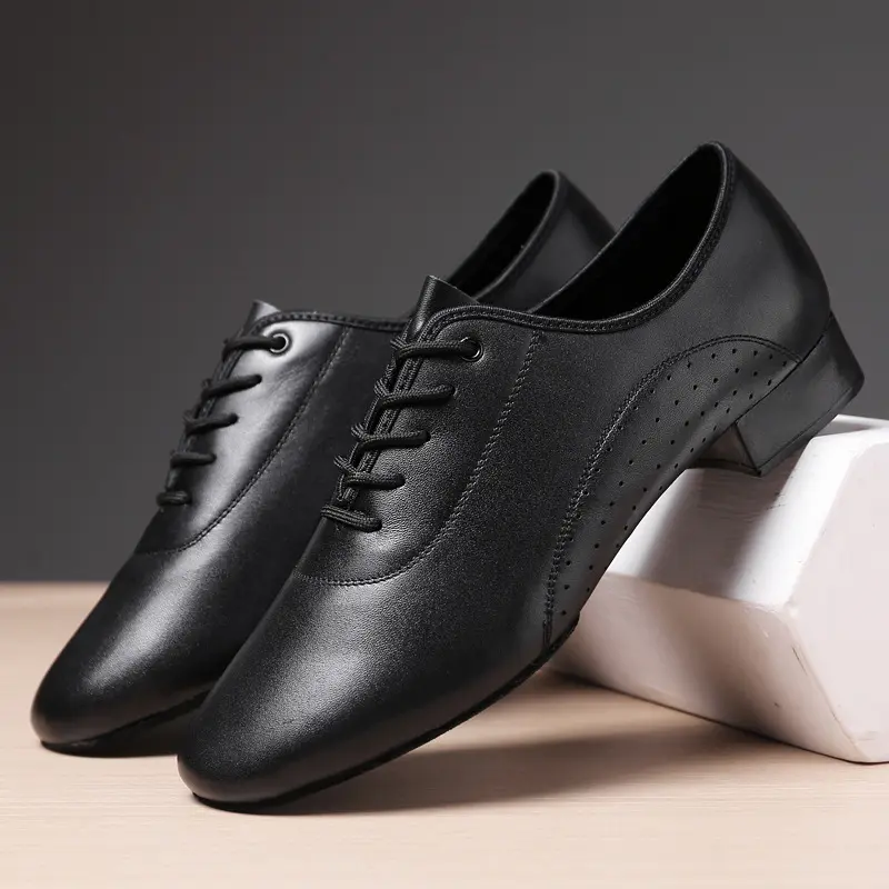 XIHAHA Fashion Men's Dance-Shoes Boy/Man Latin Ballroom Modern Tango Jazz Dancing Shoes Genuine Leather  Dance Soft Rubber Sole