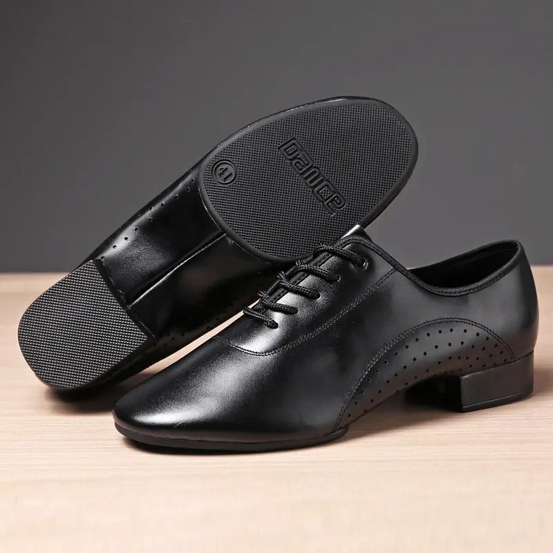 XIHAHA Fashion Men's Dance-Shoes Boy/Man Latin Ballroom Modern Tango Jazz Dancing Shoes Genuine Leather  Dance Soft Rubber Sole