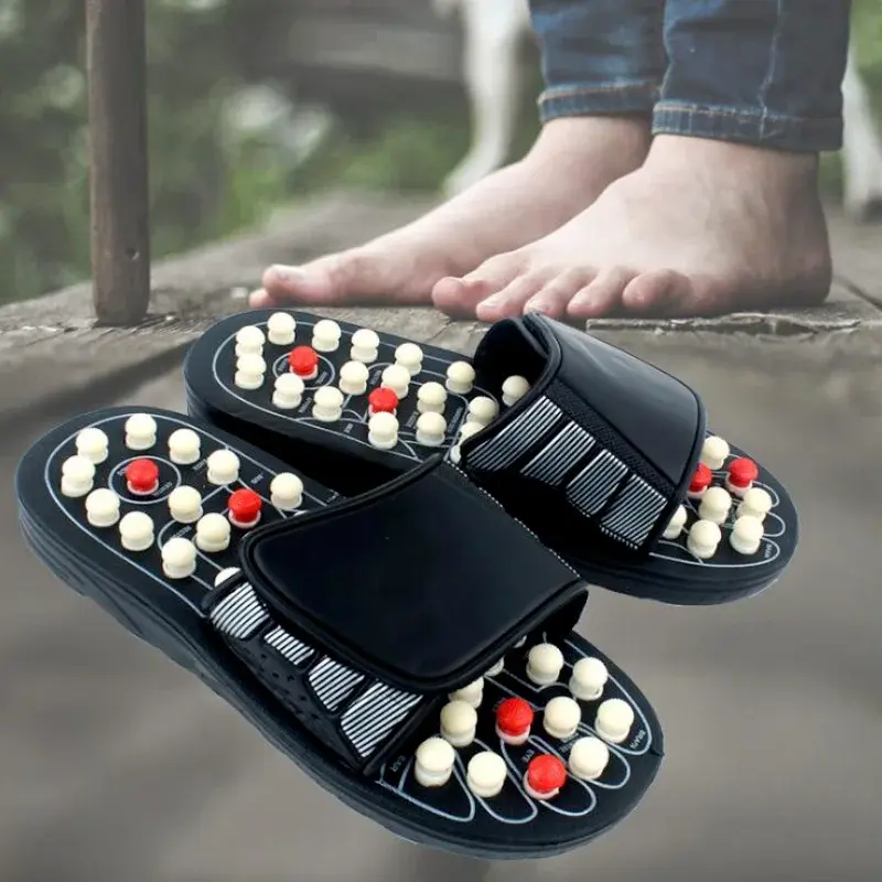 XIHAHA Spin Acupoint Massage Slippers Sandal for Men Women Feet Chinese Acupressure Therapy Medical Rotating Foot Shoes