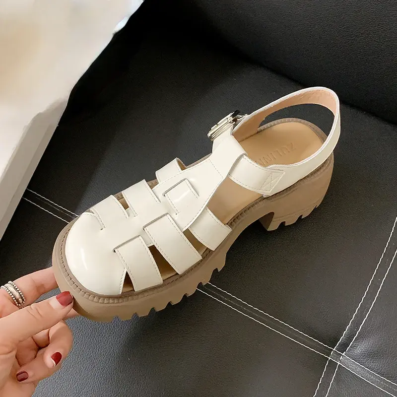 XIHAHA New Women's Sandals Summer Breathable Comfortable Designer Toe Thick Bottom Waterproof Platform Roman Shoes Womes
