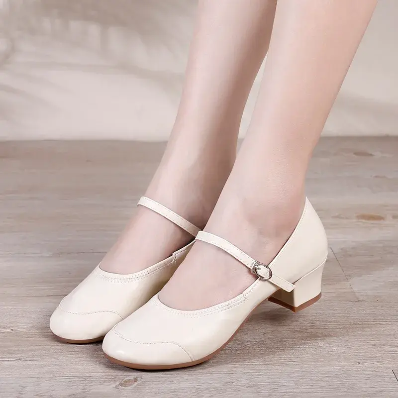 Woman Dance-Shoes for Girls Ladies Latin Ballroom Modern Salsa Practise Dancing Shoe Closed Toe Square Dance Soft Rubber Sole