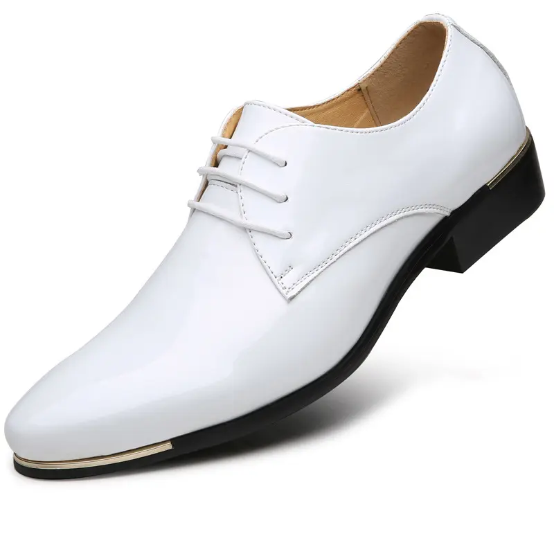 XIHAHA New Fashion Man Leather Spring Pointed Toe Shoes Men Dress Business Wedding Party Shoe for Male Leather Dance Shoes