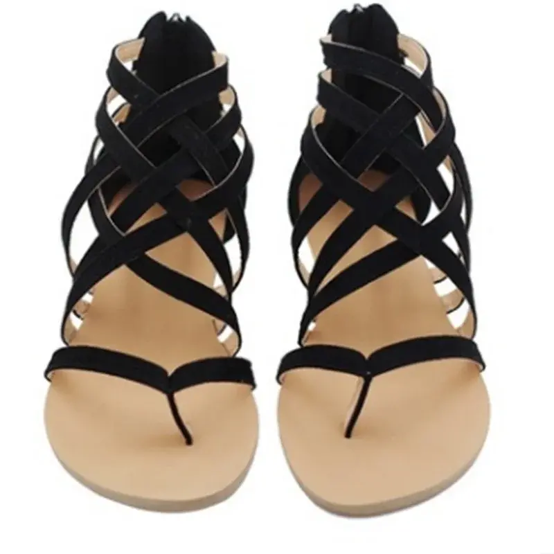 XIHAHA Summer Women Sandals Gladiator Sandals for Beach Shoes Female Rome Style Flat Sandals Woman Casual Sandalias Mujer Shoes
