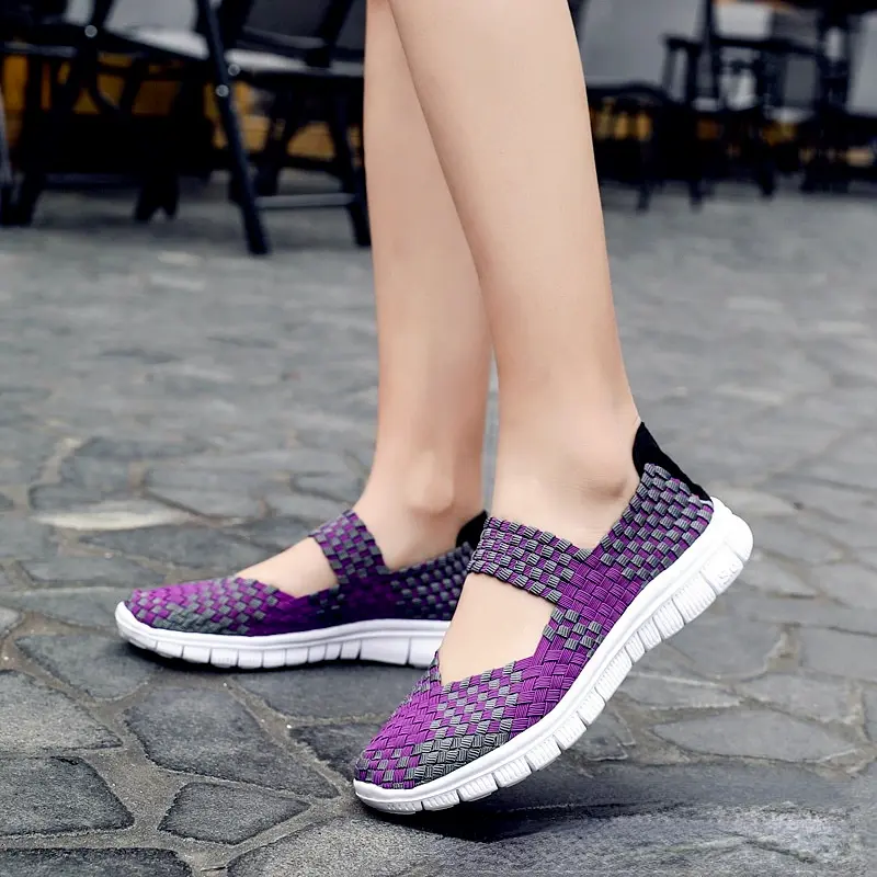 2023 New Weave Shoes Women Sneakers Ladies Female Casual Shoes Style Girls Sneakers Woman Breathable Walking Shoes