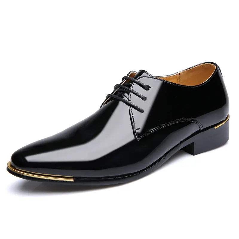 XIHAHA New Fashion Man Leather Spring Pointed Toe Shoes Men Dress Business Wedding Party Shoe for Male Leather Dance Shoes