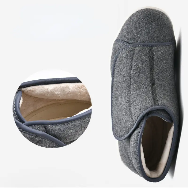 Fashion Walking Shoes Winter Velvet Orthopedics Wide Feet Swollen Shoes  Eversion Adjusting Soft Comfortable Diabetic Shoes