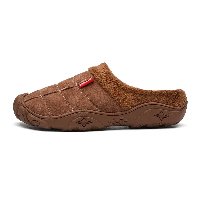 XIHAHA High Quality Slippers Men's Winter Shoes Soft Man Home Slippers Cotton Shoes Fleece Warm Anti-skid Man Slippers Sandals