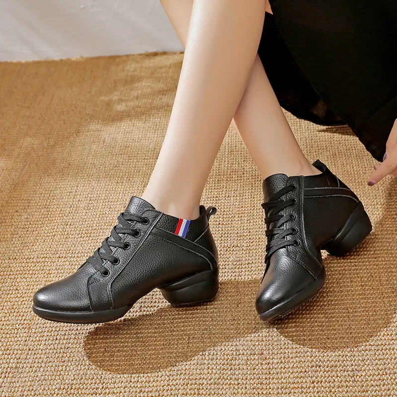 XIHAHA Salsa Latin Dance Shoes for Women Charm Jazz Dancing Shoe Leather Suede Sole High Heels Woman Platform Shoe Sneaker