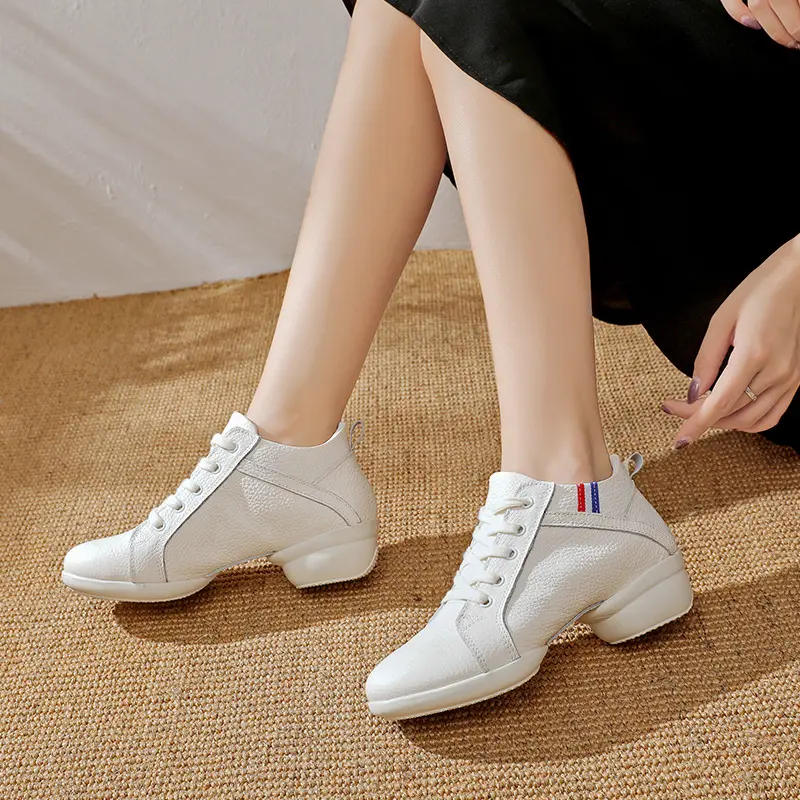XIHAHA Salsa Latin Dance Shoes for Women Charm Jazz Dancing Shoe Leather Suede Sole High Heels Woman Platform Shoe Sneaker