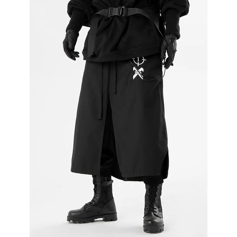 Tactical Skirt Pants Techwear Men's Fashion Streetwear Baggy Cargo Pants Joggers Black Loose Sweatpants